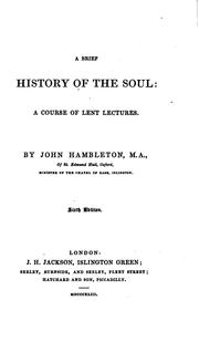 Cover of: A brief history of the soul, 6 sermons
