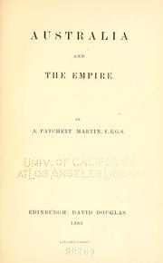 Cover of: Australia and the empire.