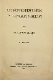 Cover of: Ausdrucksbewegung und Gestaltungskraft.