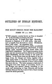 Cover of: Outlines of Indian history by Albert William Hughes