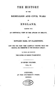 Cover of: The history of the rebellion and civil wars in England