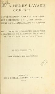 Cover of: Autobiography and letters from his childhood until his appointment as H.M. Ambassador at Madrid