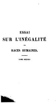 Cover of: Essai sur l'Inégalité des Races humaines