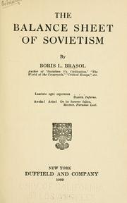 Cover of: The balance sheet of sovietism