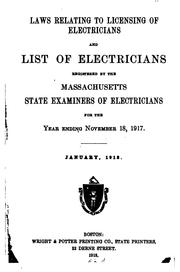 Cover of: Laws Relating to Licensing of Electricians and List of Electricians ...