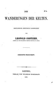 Cover of: die wanderungen der kelten by leopold contzen