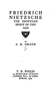 Cover of: Friedrich Nietzsche: The Dionysian Spirit of the Age