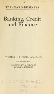 Cover of: Banking, credit and finance