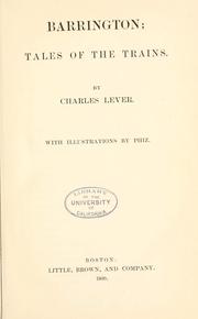 Cover of: Barrington by Charles James Lever