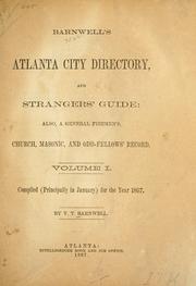 Cover of: Barnwell's Atlanta city directory, and strangers' guide by V. T. Barnwell