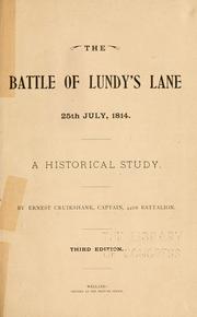 Cover of: The battle of Lundy's Lane, 25th July, 1814.