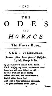 Cover of: The Odes, Satyrs, and Epistles of Horace. Done into Engl. [by T. Creech. Wanting the frontisp ... by Horace