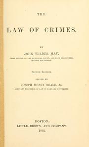 Cover of: The law of crimes. by John Wilder May