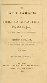 Cover of: The Bath fables on morals, manners and faith.
