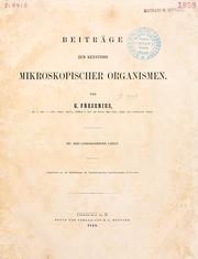 Cover of: Beiträge zur Kenntniss mikroskopischer Organismen