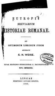 Cover of: Eutropii Breviarium historiae romanae