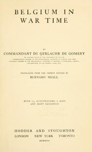 Cover of: Belgium in war time by Gerlache de Gomery, A. de commandant