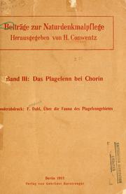 Cover of: Über die Fauna des Plagefenngebietes by Friedrich Dahl