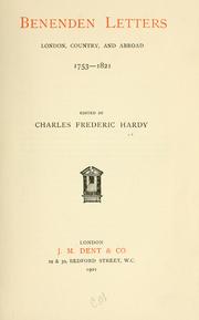 Cover of: Benenden letters