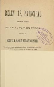 Cover of: Belén, 12, principal: juguete cómico en un acto y en prosa