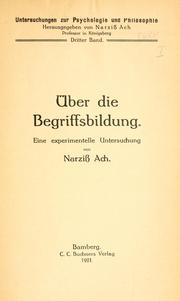 Cover of: Über die Begriffsbildung by Narziss Ach