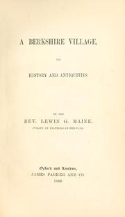 Cover of: A Berkshire village by Lewin George Maine