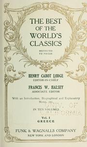 Cover of: The best of the world's classics, restricted to prose. by Henry Cabot Lodge