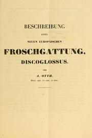 Cover of: Beschreibung einer neuen europ©Þsichen Froschgattung, Discoglossus pictus.
