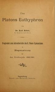 Cover of: Über Platons Euthyphron. by Karl Meiser
