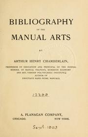 Cover of: Bibliography of the manual arts