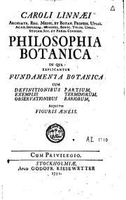 Cover of: Caroli Linnaei ... Philosophia botanica in qua explicantur fundamenta ...