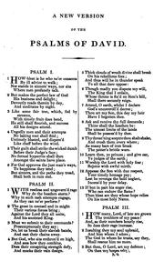 A New Version of the Psalms of David: Fitted to the Tunes Used in the Churches by Nicholas Brady , Nahum Tate