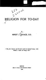 Religion for To-day by Minot J. Savage