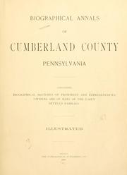 Cover of: Biographical annals of Cumberland County, Pennsylvania | 