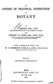 Cover of: A Course of Practical Instruction in Botany