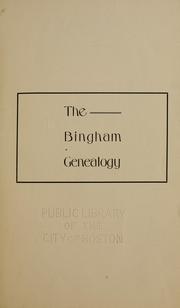 Cover of: Bingham genealogy.