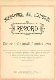 Cover of: Biographical and historical record of Greene and Carroll counties, Iowa. by 