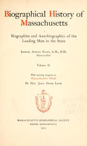 Cover of: Biographical history of Massachussetts by Samuel A. Eliot