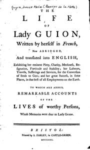 Cover of: The Life of Lady Guion by Jeanne Marie Bouvier de La Motte Guyon