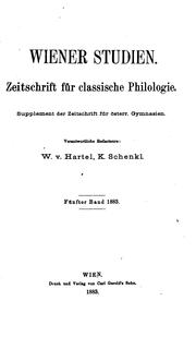 Wiener Studien by Wilhelm August Hartel, Karl Schenkl