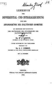 Cover of: Lehrbuch der Differential- und Integralrechnung und der Anfangsgründe der ... by Hendrik Lorentz