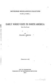 Cover of: Early Norse Visits to North America: With Ten Plates