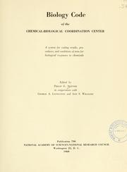 Cover of: Biology code of the Chemical-Biological Coordination Center... by National Research Council (U.S.). Chemical-Biological Coordination Center.