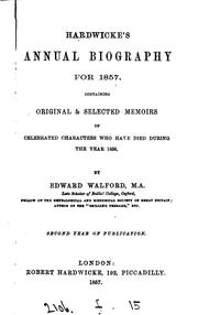 Cover of: Hardwicke's Annual biography, by E. Walford by 