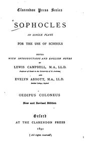 Cover of: Sophocles: In Single Plays, for the Use of Schools