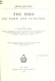 Cover of: The bird, its form and function