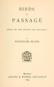 Cover of: Birds of passage: songs of the orient and occident