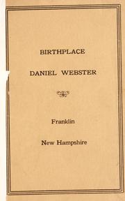 Cover of: Birthplace of Daniel Webster, Franklin, New Hampshire