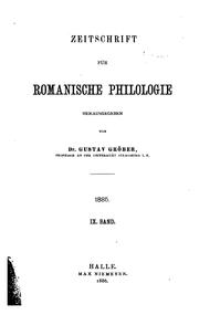 Cover of: Zeitschrift Für Romanische Philologie by Max Pfister, Gustav Gröber, Max Pfister