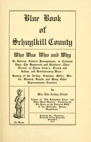 Cover of: Blue book of Schuylkill County by Ella Zerbey Elliott